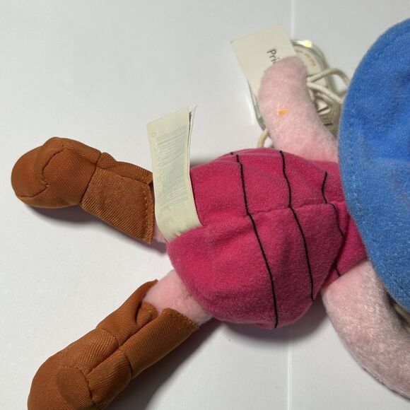 Vtg Disney‎ Winnie The Pooh-LASSO ROPING PIGLET-Mattel Star Bean Soft Toy w/Tags - Picture 8 of 10